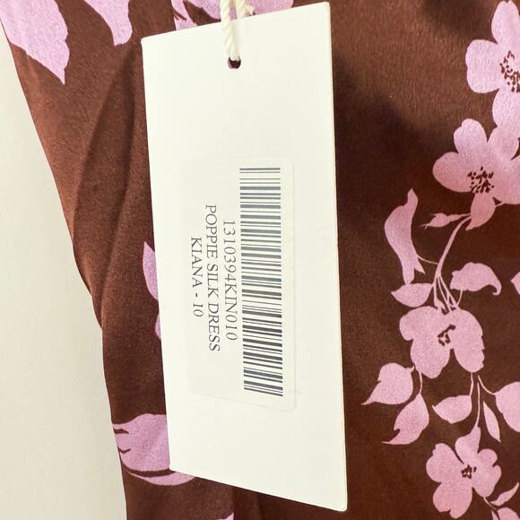 Reformation Womens Poppie Silk Mini Dress Kiana Size 10 NWT - Picture 6 of 6